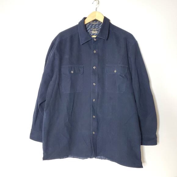 Levi's Strauss Dark blue brushed fleece lined flannel shacket XL Great condition - Picture 1 of 5